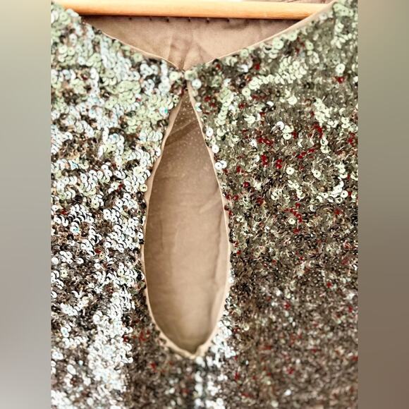 Alice and Olivia Green Sequin Short Sleeve Mini Dress Size S - Picture 7 of 10